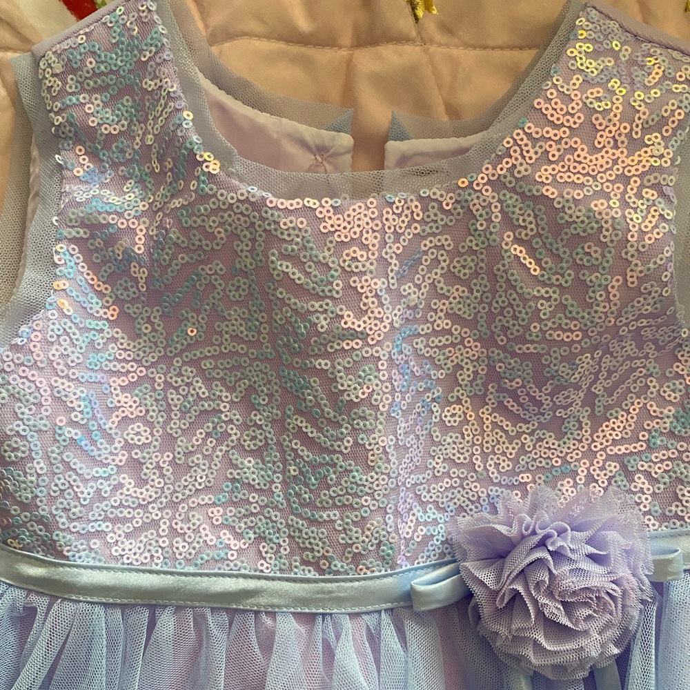 2/$10 Jona Michelle blue/purple sequin fairy party dress size 2T - Picture 3 of 5